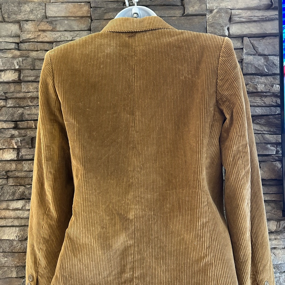 Sasson Vintage One  Button Cotton Corduroy Blazer Brown Pockets - Picture 2 of 4